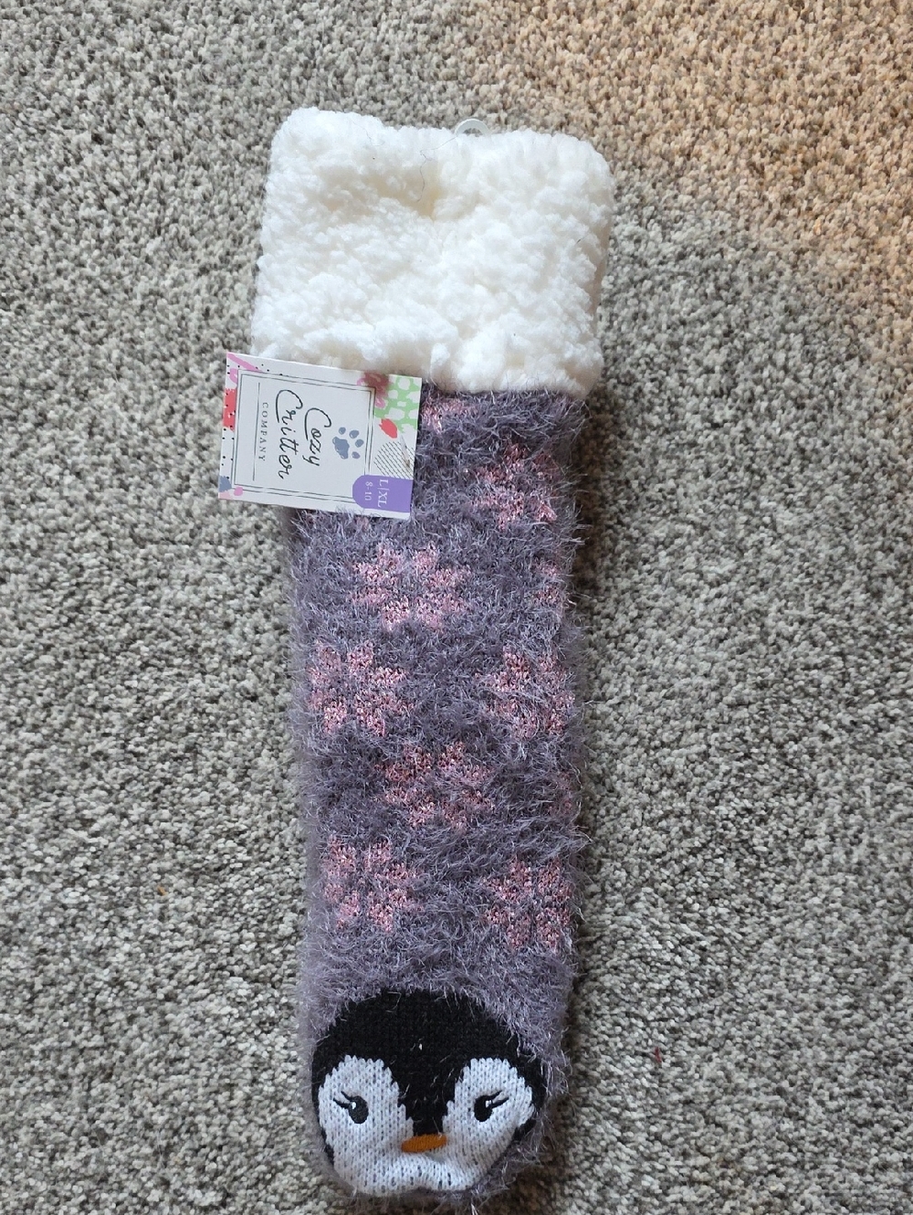 Cozy Critter Women's Plush Penguin Fuzzy Socks